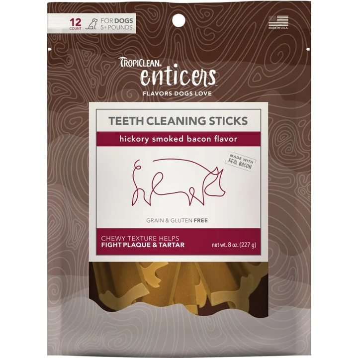 12ct Tropiclean Enticers Hickory Bacon Sticks - Hygiene